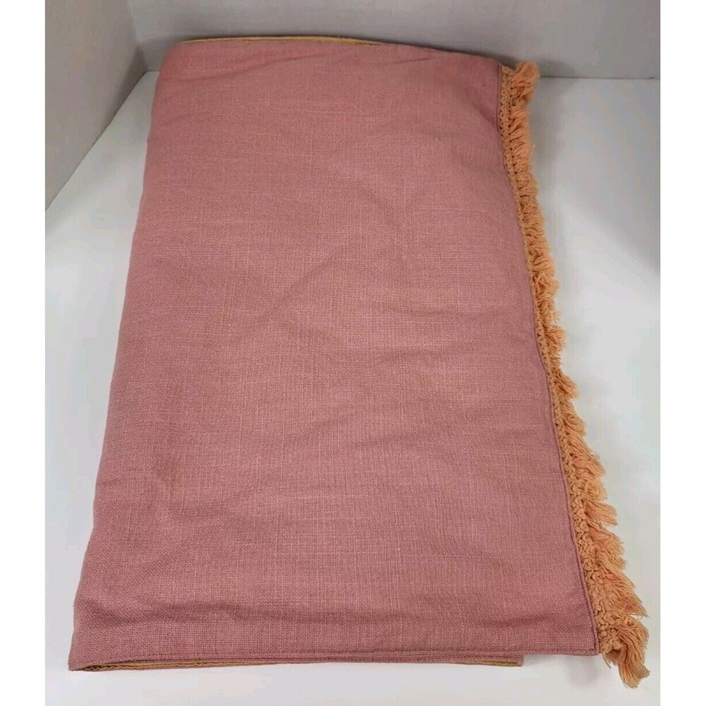 Hearth & Hand with Magnolia Large Fringe Cottage Rose Pink Yellow Table Runner